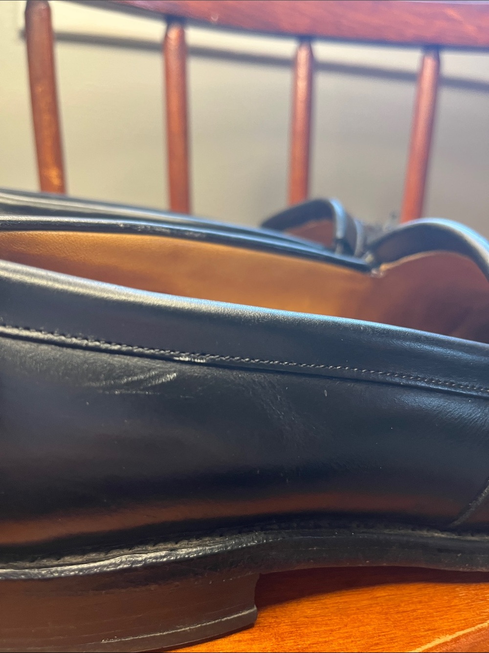 Allen Edmonds Newport Black Leather Kiltie Tassel Loafers Men’s 8.5 EUC - Picture 4 of 12